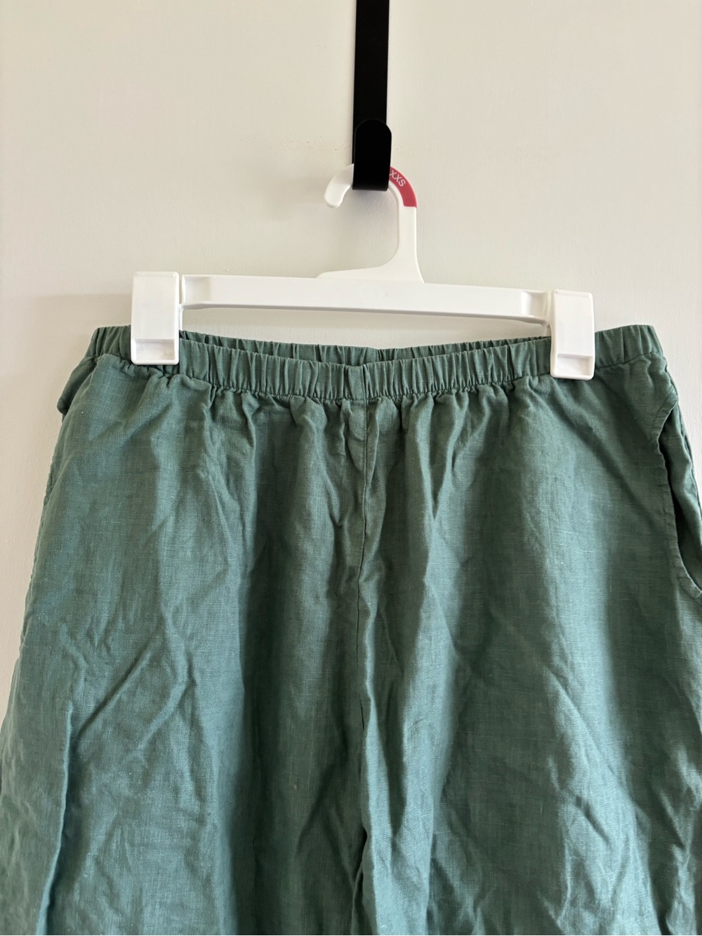 Kleen 100% linen pull on pants green large boho lagenlook - Picture 3 of 6